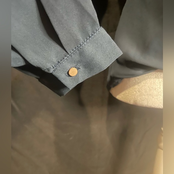 Krisa, size small, Women’s Deep Teal, lace up blouse - Picture 3 of 4